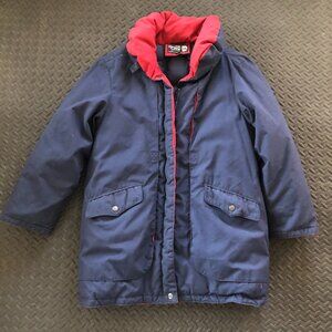 DOWN CREST UTEX NAVY GOOSE DOWN FILLED ZIP UP COAT JACKET SIZE G/L SKIWEAR SNOW